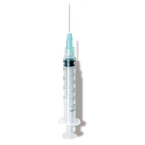 3cc Syringe/needle Combination, Luer-lock Tip, 22g X 3/4, Black