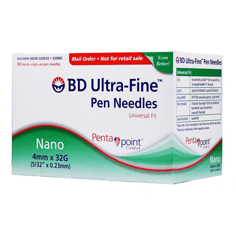 BD Ultra-Fine 4mm Pen Needle 32G 100pk