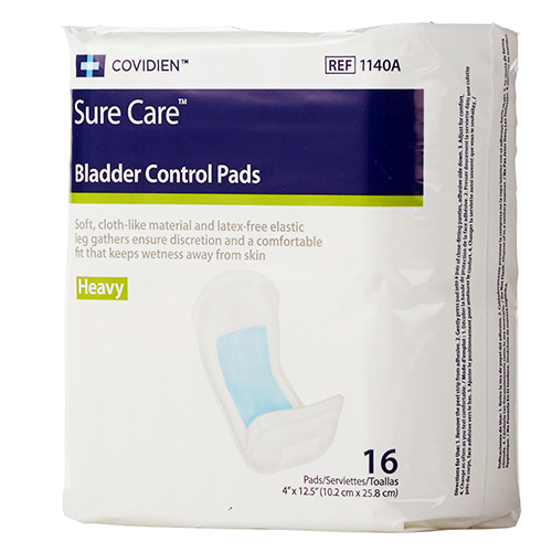 Sure Care Bladder Control Pad - 4 x 12-1/2 - Pack of 16