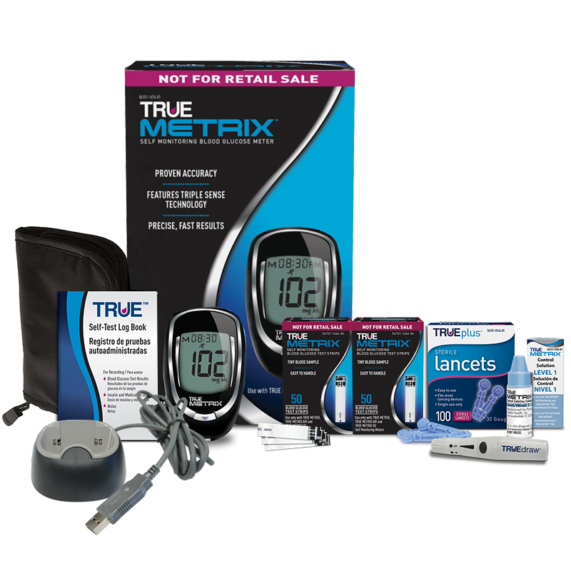 True Metrix Glucometer Package with Docking Station