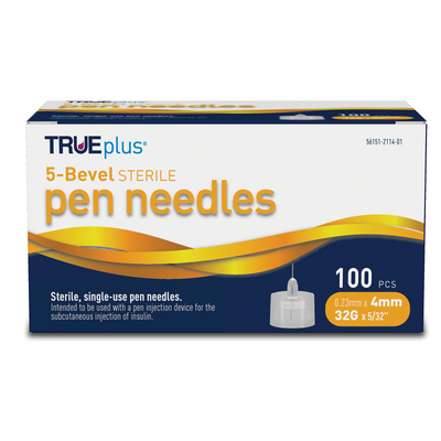  Medline Pen Needles 32 Gauge x 4 mm- Easy Injection at All  Sites, Reliable and Comfortable Insulin Delivery, 100 Count : Health &  Household